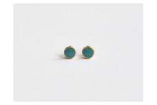 ピアス K18 ターコイズ 七宝 | ゴールド ピアス ゴールドピアス ポイントピアス Point pierce 七宝ピアス 青 turquoise 丸 ラウンド アクセサリー 七宝 七宝焼き 18金 ジュエリー 上品 レディース 装飾 クリスマス 入学祝い 結婚記念日 記念日 お祝い 誕生日 ギフト 贈答 作家 作品 手仕事 伝統工芸 Kenichi Kondo 埼玉県 北本市