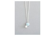ネックレス  パール付き 丸 七宝 | ネックレス パール necklace ポイントネックレス ライトブルー アクセサリー 七宝 七宝焼き ジュエリー 上品 レディース 装飾 クリスマス 入学祝い 結婚記念日 記念日 お祝い 誕生日 ギフト 作家 作品 手づくり Kenichi Kondo 埼玉県 北本市
