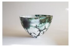 【一点物】サラダボウル 七宝 石戸蒲ザクラ100周年記念「刹那」 | サラダボウル 皿 七宝 七宝焼き 1品 サラダ 器 モダン インテリア おしゃれ アート 装飾 ギフト 作品 手づくり 桜 さくら クリスマス 入学祝い 結婚記念日 記念日 お祝い 誕生日 ギフト 作家 作品 手づくり Kenichi Kondo 埼玉県 北本市