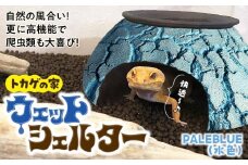 トカゲの家 ウェットシェルター 水色 爬虫類 | ペット トカゲ とかげ ペット用品 爬虫類用 シェルター 隠れ家 飼育用品 家 カビ抑制 観察 陶器 おしゃれ おうち デザイン 飼育 黒地 レオパードゲッコー レオパ フトアゴ イモリ カエル ヘビ 脱皮 作家 アーティスト ギフト 作品 手仕事 陶芸家 インテリア オブジェ 自然 ナチュラル みずいろ ブルー セキグチタカヒト 埼玉県 北本市