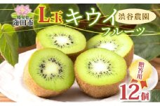 渋谷農園 キウイフルーツ 贈答用（小箱）L玉12個入り キウイ グリーン グリーンキウイ フルーツ 栄養 ビタミンC 食物繊維 酵素 カリウム 葉酸 ビタミンE 低カロリー 果実 果物 お取り寄せ ご当地 送料無料 埼玉県 蓮田市