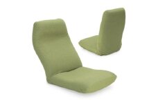 産学連携　ヘッドレスト付ハイバック座椅子2　グリーン【1254850】