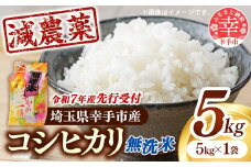 【無洗米】先行受付 令和7年産 開運米 コシヒカリ（減農薬）幸手産 - 5kg×1袋 ５kg 先行 予約 新米 新米予約 先行予約 2025年発送 こしひかり 福祉 応援 安心 安全 埼玉県 幸手市 幸手市産