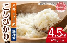 令和7年幸手産 こしひかり【無洗米】4.5㎏×1袋 - コシヒカリ 無洗米 4.5kg 令和7年産 便利 時短 埼玉県 幸手市 幸手市産