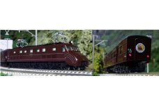 K004-25 【Nゲージ】懐かしのチョコレート色の列車が行く。EF55+旧形客車セット（動力付き）