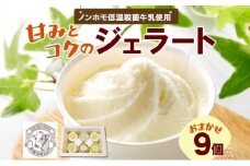 [№5712-0577]【加藤牧場】 ノンホモ低温殺菌牛乳使用 ジェラート 9個入り アイス 氷 夏 暑い 猛暑 フレーバー 濃厚 さっぱり 人気 ご当地 スイーツ お菓子 食後 デザート 氷菓 牛乳 さっぱり コク お取り寄せ 加藤牧場 埼玉県 日高市