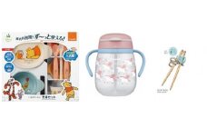 022-010③　【コンビ Combi】くまのプーさん充実セットとラクマグ漏れないストロー（ペガサス）とはじめてお箸木箸（とり）