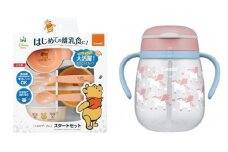 014-005①　【コンビ Combi】くまのプーさんスタート食器とラクマグ漏れないストロー（ペガサス）