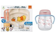 017-009②　【コンビ Combi】くまのプーさんじぶんで食べる食器とラクマグ漏れないストロー（ペガサス）