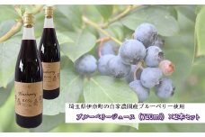 【埼玉県伊奈町産完熟ブルーベリー使用】ブルーベリージュース２本セット