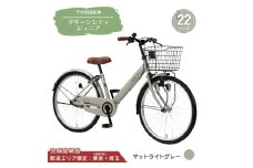 22型 子供用自転車 グリーンシティV ジュニア［マットライトグレー］ 22インチ自転車 22インチ子供用自転車 配送エリア 東京 ・埼玉限定 