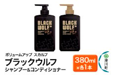大正製薬 ブラックウルフ(BLACK WOLF) ボリュームアップ スカルプ シャンプー＆コンディショナー 本体 380mL×各1本