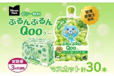 定期便 3ヵ月連続 ゼリー ミニッツメイド ぷるんぷるん Qoo マスカット 125g 30本入 コカ・コーラ クー パウチ飲料 ゼリー飲料 おやつ 子ども まとめ買い ヘルシー ダイエット 低カロリー 持ち歩き 備蓄 防災 非常食 埼玉県 嵐山町