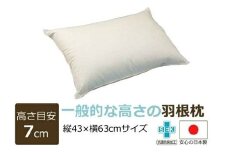 羽根枕【日本製】1個 高さ:7㎝ 一般的な高さ サイズ:43㎝×63cm まくら メーカー直販 当店人気商品 高品質 フェザー 羽根枕 羽枕 通気性抜群 高品質 作りたて羽根枕  抗菌防臭加工（SEK）マーク取得 温かく 蒸れにくい おすすめ枕 羽根 受注生産 水鳥 天然素材 工場直送 ASMOT+ アスモット ナオシング プレゼント リラックス 癒しの時間 父の日 母の日