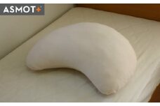 NEWぽにょぽにょ枕【日本製】まくら 癒しの触感 サイズ:縦約50cm×横約70cm×高さ約20cm 重さ:約1kg 色:ペールピンク 新感触の多機能枕 抱き枕 クッション ソフトで優しい感触 三日月形 テレビ観賞時や読書に最適 くつろぎの癒しの時間 授乳枕 テレビ枕 ゆったりサイズ ピロケース付 本体,枕カバー共にウォッシャブル 工場直送 ASMOT+ アスモット　プレゼント 母の日 父の日
