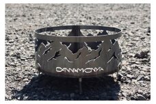 焚火台-yama- / CANAMONYA 直径約38.5㎝ 専用の五徳をセットにしてお届け キャンプ アウトドア 鉄 たきび 焚き火 炎 五徳 オシャレ 個性　調理