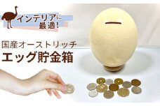 国産オーストリッチエッグ貯金箱【インテリアに最適！】 [No.017]