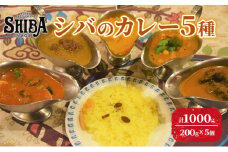 シバのカレー5種　計5個【 惣菜 レトルト カレー 中辛 激辛 甘口】[№5346-0313]