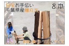 千葉県産切りっぱなし檜お手伝い丸太8本 BBQ・キャンプ・ スウェーデントーチ・DIY ・薪 ・薪割りの素材として便利！ [№5346-0496]