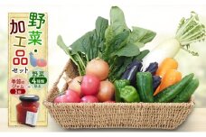 野菜・加工品セット 野菜4種類以上＋季節のジャム1個 野菜 季節の野菜 セット 産地直送 新鮮 野菜農家 季節 詰め合わせ 産直 国産 お楽しみ おまかせセット 千葉市 [№5346-1436]