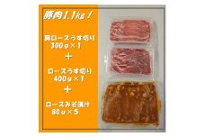 【豚肉1.1kg！いろいろな料理に使えます】千葉県産 豚肉うす切り＋みそ漬け 肉 薄切り うす切り 味噌漬け 豚肉 豚 千葉県産 ブランド豚 満喫 セット 千葉県 銚子市