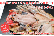 干物 礁のつりきんめの干物と銚子の地魚干物セット「うんならがす」金目鯛の干物1枚と干物6～8枚のセット 銚子産 手作り 干物 完全無添加 地魚 新鮮 魚介類 個包装 詰め合わせ つりきんめ 金目鯛 きんめだい キンメダイ 金目 きんめ キンメ お取り寄せ グルメ 銚子産 魚 魚介類 ほうぼう かます のどぐろ あじ さば いわし 等 おまかせセット お楽しみセット 千葉県 銚子市 さかな料理礁