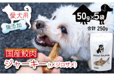 犬 おやつ ペットフード 乾燥サメ肉ジャーキー 目白鮫 250g (50g×5) ペット 無添加 無着色 無香料 保存料 不使用 ドッグフード ドッグ 猫 キャット キャットフード ペット用品 乾物 嗜好品 肉 鮫 サメ シーフード 低カロリー ダイエット タンパク質 健康 美容 自然食材 安心 国産 お取り寄せ 千葉県 銚子市 有限会社フカサク