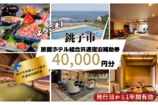銚子市ホテル宿泊 共通利用券4万円分 旅館 ホテル 宿泊 旅行 トラベル 観光 予約 補助券 宿泊券 宿泊チケット千葉県 銚子市 銚子市旅館ホテル組合