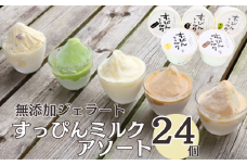 無添加ジェラート すっぴんミルク アソート 24個 ジェラート アイス ミルク 抹茶 コーヒー きなこ ラムレーズン 牛乳 シャーベット デザート スイーツ 氷菓子 カップ 洋菓子 生クリーム バニラ 無添加 保存料 安定剤 不使用 ギフト プレゼント 贈り物 お取り寄せ 送料無料 千葉県 銚子市 YAMAJIYA
