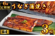 国産うなぎ蒲焼き タレ・山椒付き 3枚 1枚約110g 定期便6回  うなぎ 鰻 蒲焼 うな重 鰻丼 うな丼 ひつまぶし 土用の丑の日 土用丑 魚 海鮮 魚介類 肉 冷凍 真空パック 個包装 小分け おつまみ おかず 惣菜 ビール 酒 焼酎 日本酒 ウイスキー  お取り寄せ ギフト プレゼント 贈答 贈答用 贈り物  お中元 お歳暮 母の日 父の日 敬老の日 千葉県 銚子市 有限会社石毛川魚店
