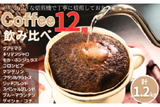 コーヒー 飲み比べ12種 各100g 計約1.2㎏ 粉 グアテマラ キリマンジャロ モカ ホンジュラス コロンビア マンデリン  ブラジル・サントス リッチブレンド スペシャルブレンド ブルーマウンテン ゲイシャ コナ 自家焙煎  珈琲 ドリップ 粉コーヒー 粉珈琲 コーヒー豆 挽き立て 挽きたて 焙煎仕立て セット 飲料 コーヒー飲料  贈答 お取り寄せ ふるさと納税 千葉県 銚子市 ティピカ