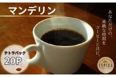 マンデリン テトラパック20P 10g×10P 2袋 自家焙煎 珈琲 ブレンド 豆 粉コーヒー 粉珈琲 焙煎 コク 深み 人気 こだわり おすすめ コーヒー豆 珈琲豆 挽き立て 煎りたて 挽きたて 焙煎仕立て  コーヒー焙煎  ティーパック 紅茶 珈琲焙煎 ギフト 贈答用 お取り寄せ ふるさと納税 送料無料 千葉県 銚子市 ティピカ