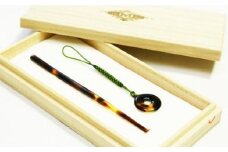 【12203-0015】【鼈甲(べっこう)】耳かき・玉ストラップセット