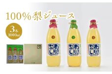 果汁１００％梨ジュース　1000ml×3本セット　【12203-0052】