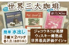 【12203-0127】水出し珈琲セット（お手軽版） 生涯で飲みたい 世界３大コーヒー80g×3種 銀河コーヒー ふるさと納税 市川市 返礼品