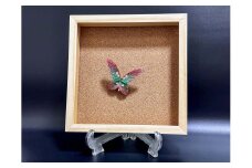 立体刺繍の蝶（レッドグリーン蝶）