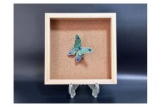 立体刺繍の蝶（緑瑠璃蝶）