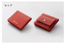 DV043【YOSHINA】コンパクト二つ折り財布（小銭入れ付き）レッド