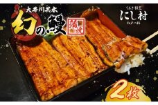 幻の鰻 大井川共水鰻蒲焼 2枚 ウナギ 鰻 国産 養殖 大井川 共水うなぎ ブランド 蒲焼き 熟練の技 冷凍 うなぎ割烹 にし村 お取り寄せ 贈り物 贈答用 プレゼント ご馳走 千葉県 松戸市