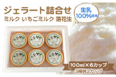 No.146 ジェラート詰合せ（ミルク/いちごミルク/落花生） ／ 生乳100％使用 素材 アイス 千葉県
