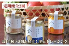 No.173 ＜定期便・全3回＞【日本料理しみずや】毎月1種×3個お届け！美人ドレッシング
