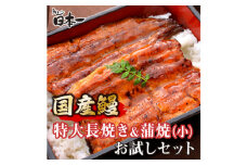 No.192 【日本一】国産うなぎ　特大長焼き+うなぎ蒲焼小90g　お試しセット ／ 鰻 ウナギ かばやき 千葉県