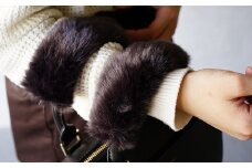 No.209-02 バッグの持ち手をオシャレにするファーハンドル2個セット（チャコールグレー） ／ 雑貨 日用品 鞄 千葉県