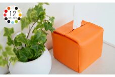 No.212-04 PVCレザーティッシュケースハーフサイズ用「JECY cube」（マスタード） ／ 雑貨 日用品 インテリア 千葉県
