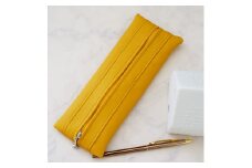 No.218-04 PVCレザーペンケース「FULAPE」（マスタード） ／ 雑貨 日用品 筆箱 千葉県