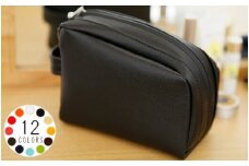 No.227-10 上質なPVCレザー化粧ポーチ（ピンク） ／ 雑貨 日用品 入れ物 千葉県