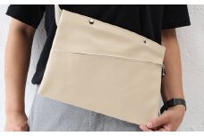 No.246-02 上質で上品でシンプルなショルダーバッグ「saco」（ベージュ） ／ 雑貨 日用品 鞄 千葉県