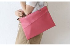 No.246-09 上質で上品でシンプルなショルダーバッグ「saco」（ピンク） ／ 雑貨 日用品 鞄 千葉県
