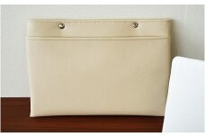 No.252-03 PVCレザーパソコンケース（クラッチバッグ）「match」11インチ用（ベージュ） ／ 雑貨 日用品 入れ物 千葉県