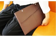 No.252-05 PVCレザーパソコンケース（クラッチバッグ）「match」11インチ用（ブラウン） ／ 雑貨 日用品 入れ物 千葉県